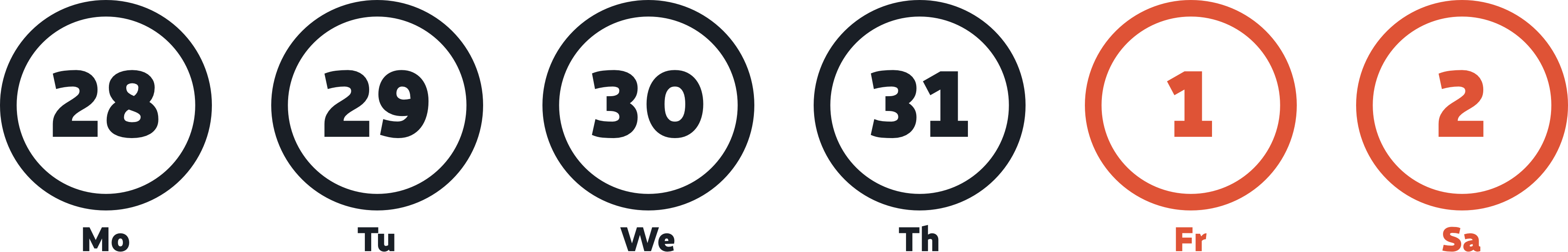 6 day calendar illustration